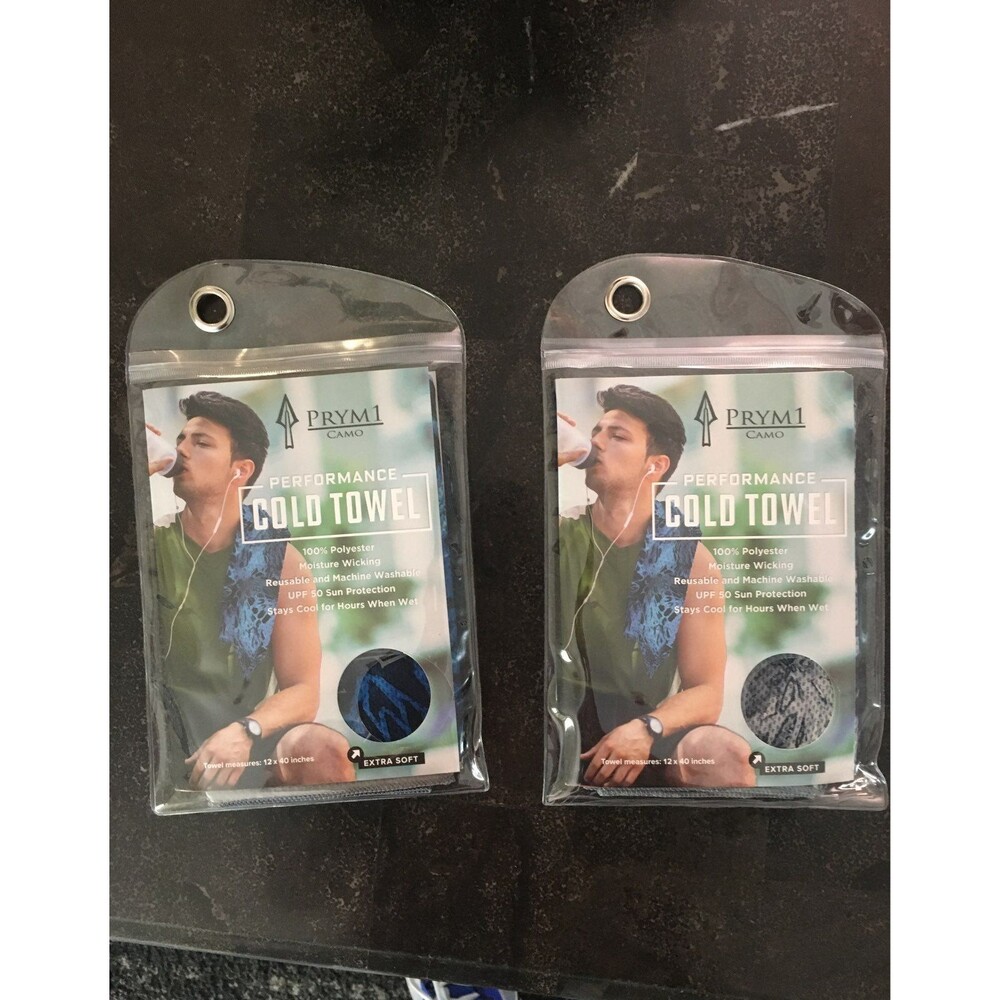 Pyrm 1 Camo Performance Cooling Towel Set of 2 Blue and Gray